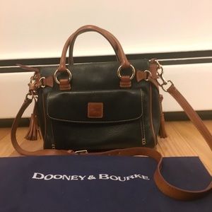 Dooney & Bourke Black Leather Pebble Grain Satchel